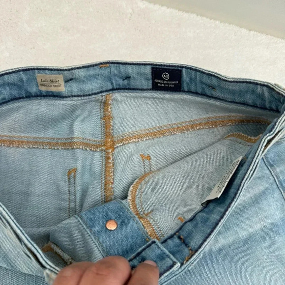 AG ADRIANO GOLDSCHMIED womens Lula braided light wash denim pencil skirt - Picture 6 of 12